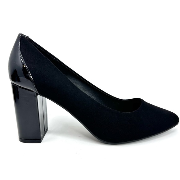 Comfort Est. 1946 Shoes - Comfort Est 1946 Women’s Black Block-Heel Patent Leather/Suede Pumps